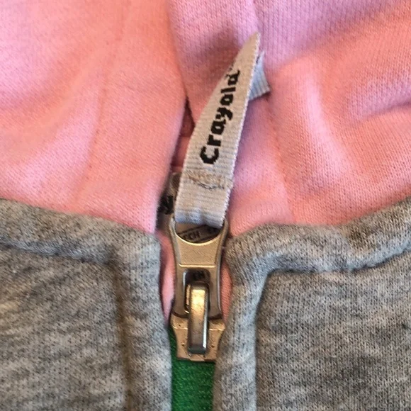 2 Piece Pink Gray Fleece Hoodie Zip Jacket  & Pants Set Crayola Little Girl's 4 - Picture 8 of 15